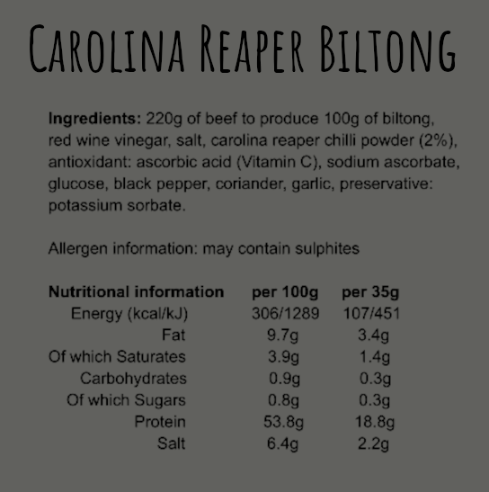 Carolina Reaper Biltong