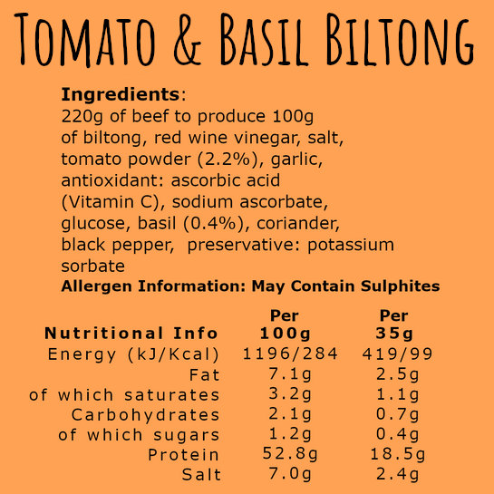 Tomato & Basil Biltong
